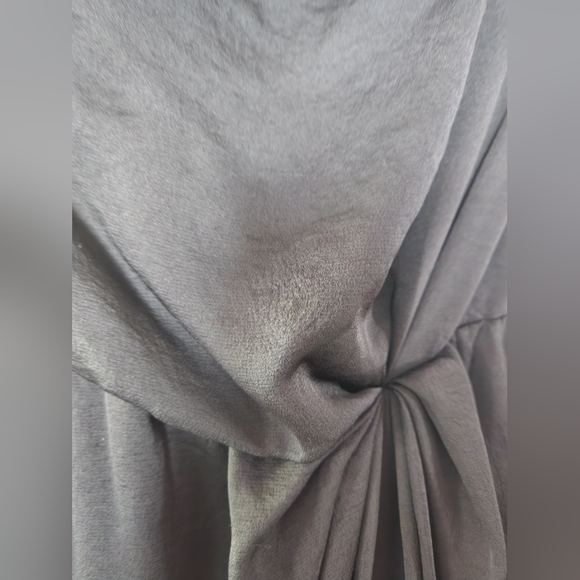 EXPRESS black Strapless twist front dress with dangling sash - Picture 5 of 8